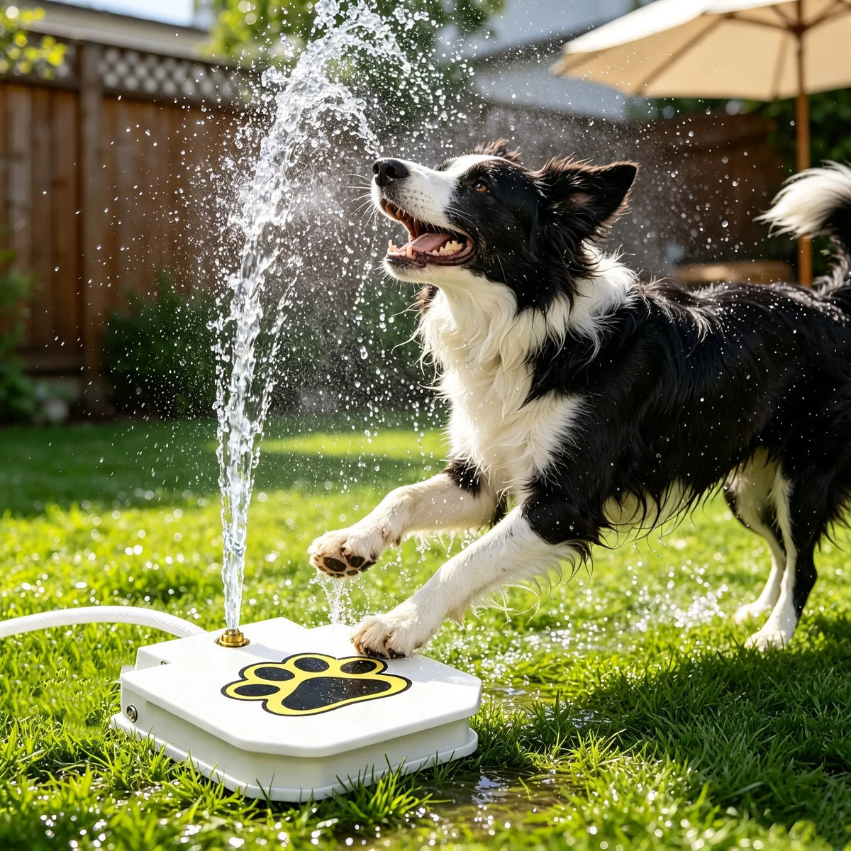 Step-Activated Outdoor Dog Water Fountain - Paw Pedal Dispenser