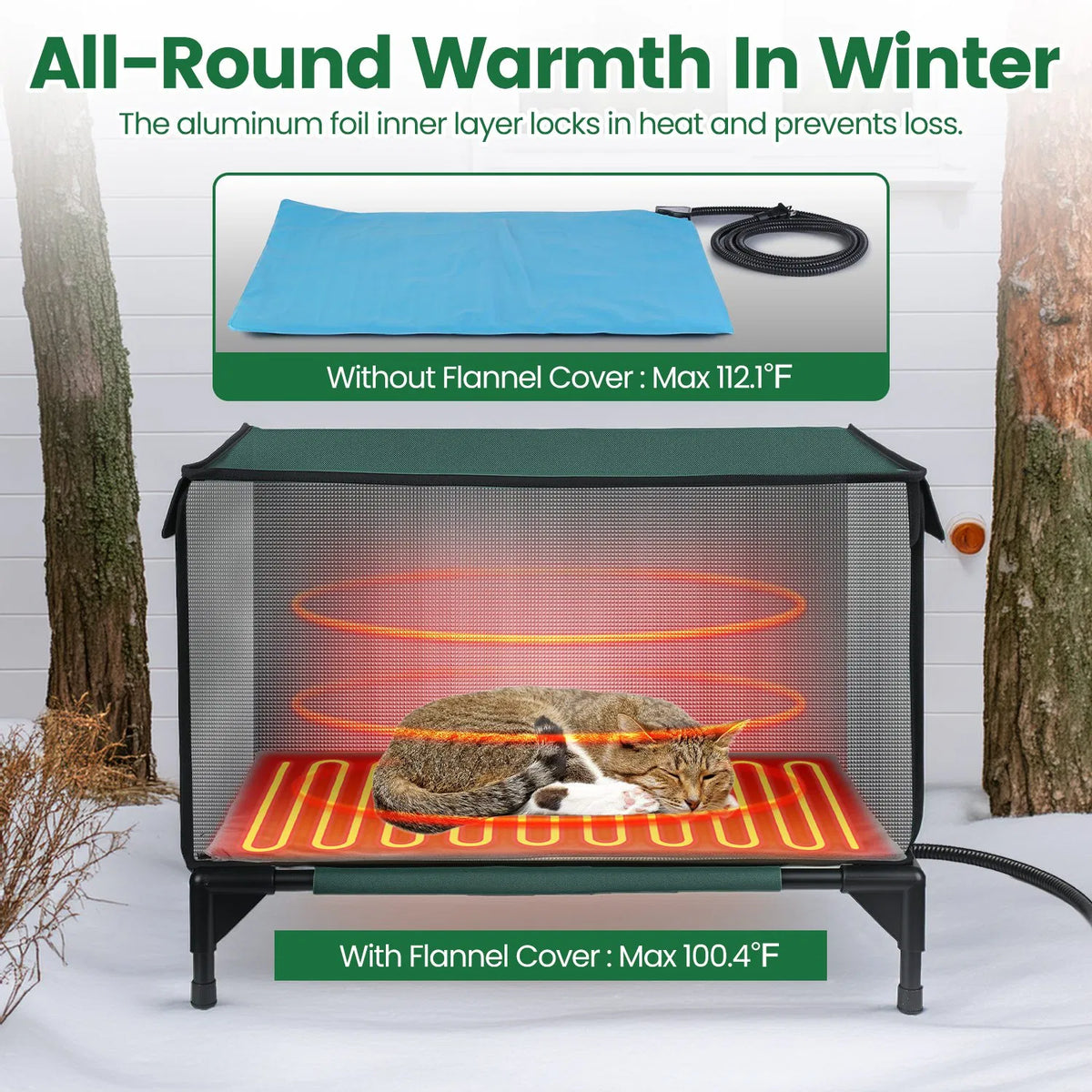 Heated Weatherproof Outdoor Cat House