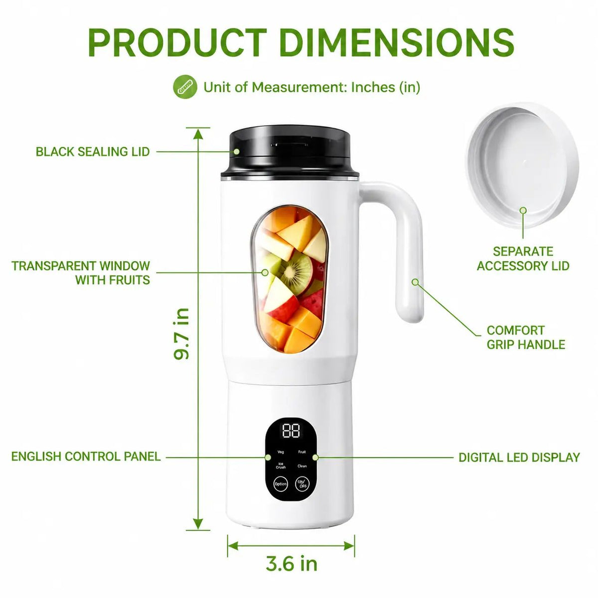 Cordless Portable Blender with LED Display