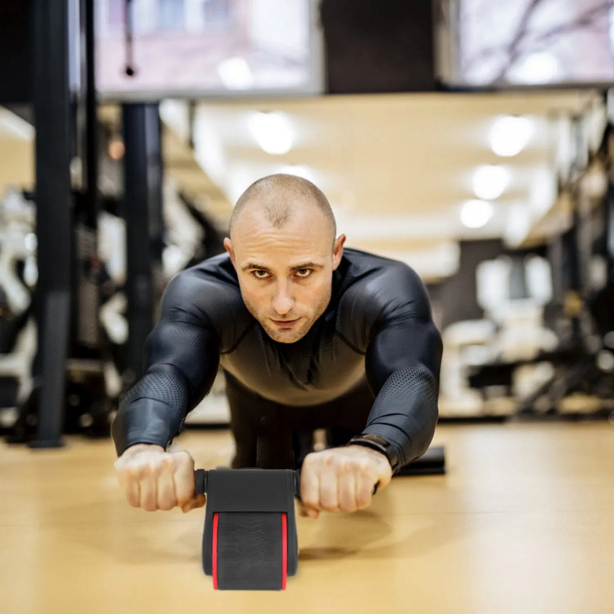 Auto-Rebound Ab Roller Wheel with Knee Pad