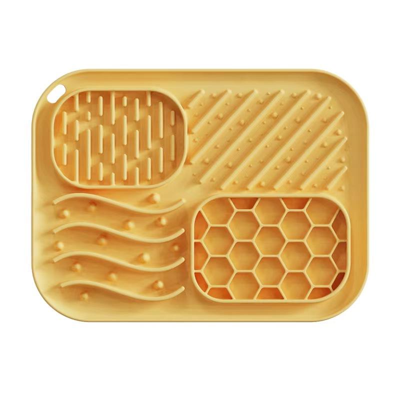 Silicone Pet Lick Mat with Suction Cups – 4-Zone Slow Feeder