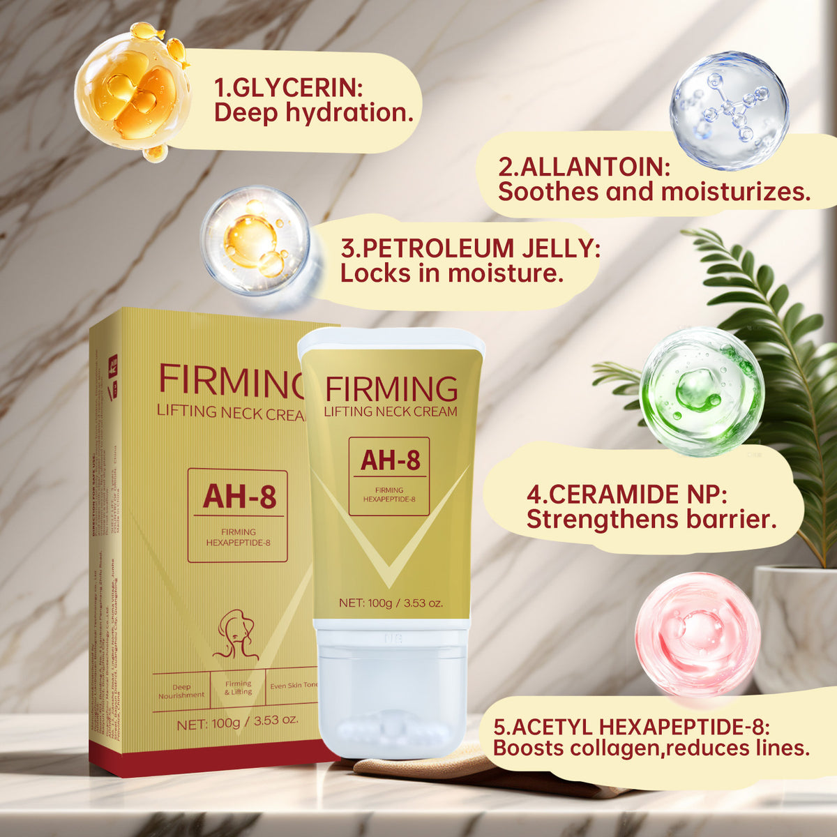 Neck Firming Roller Cream Lifts Dilutes Lines Deeply Nourishes