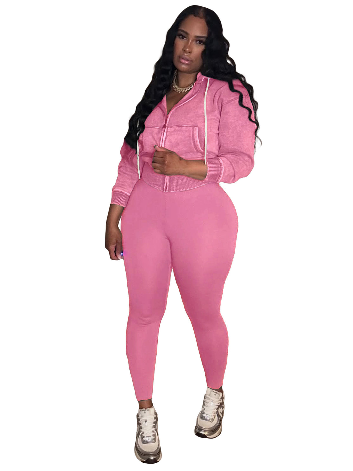 Women's Zip-Up Hoodie & Yoga Pants 2-Piece Set