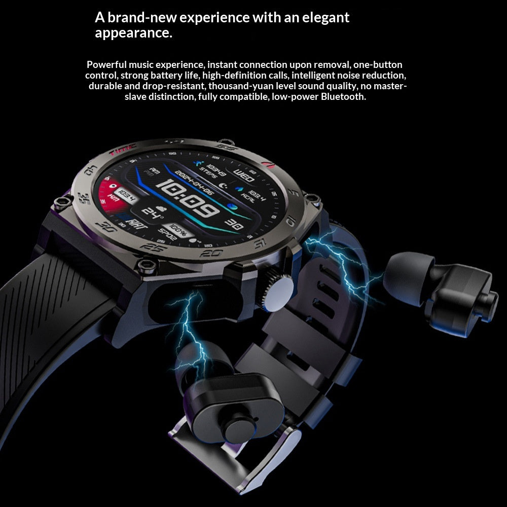 2-in-1 Smartwatch with Built-in Wireless Earbuds