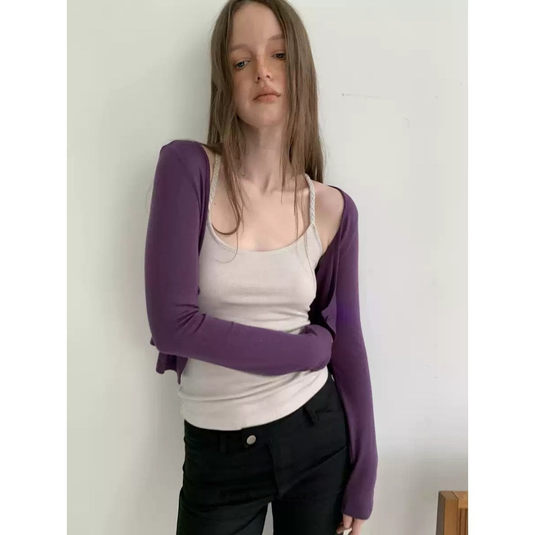 Women's Knit Cardigan & Cami Two-Piece Set