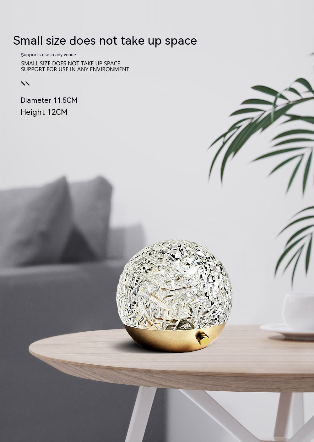 Water Ripple Projector Night Light Crystal Mood Lamp Bedside