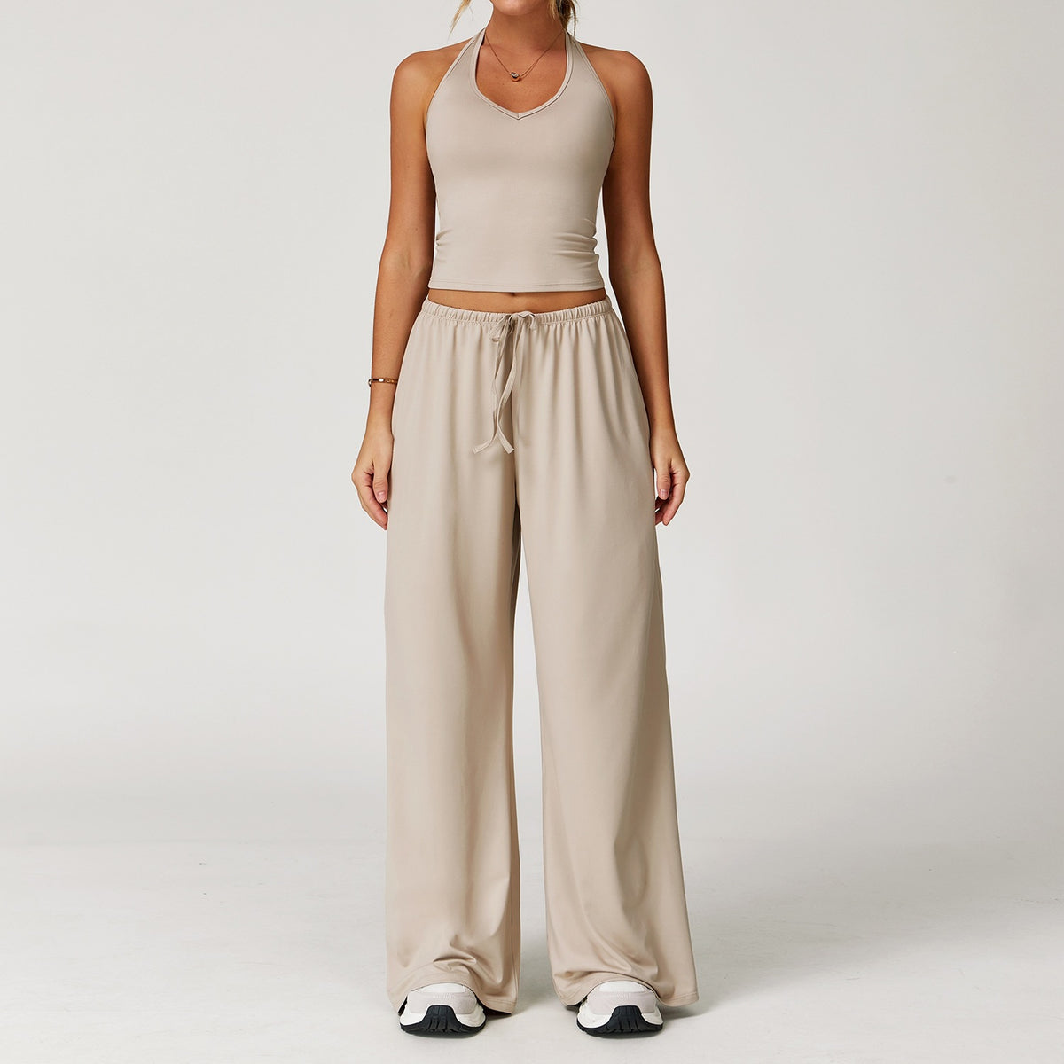 Quick-Dry Brushed Yoga Set – Tank Top & Leggings
