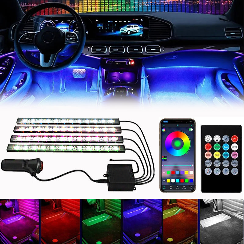 Car Interior RGB Ambient LED Light Kit with App & Music Sync