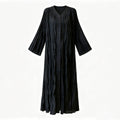 Women's Crinkled Long Cardigan Robe with Flared Sleeves