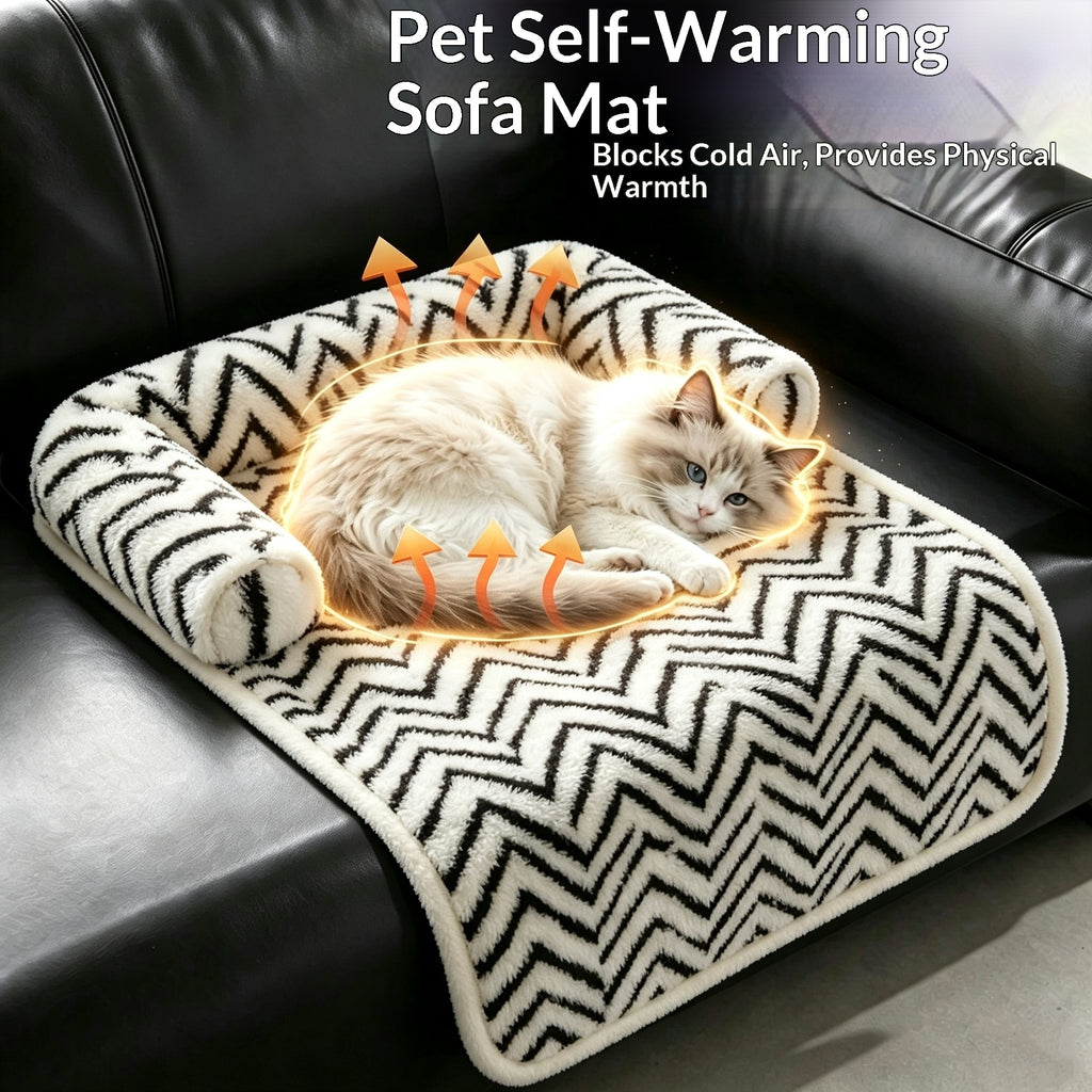Self-Warming Plush Pet Sofa Cushion Bed