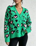 Women's Leopard-Print Knit Cardigan Sweater