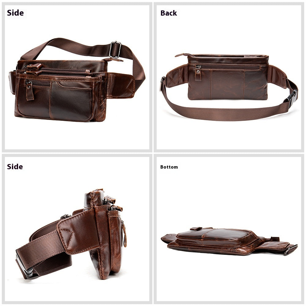 Genuine Leather Crossbody Chest Bag for Men