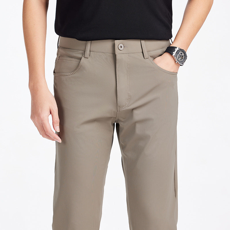 Men's Stretch Ice Silk Straight-Leg Casual Pants