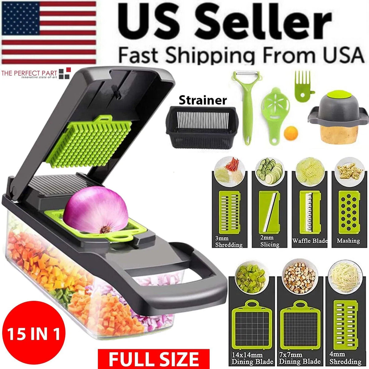 15-in-1 Vegetable Chopper & Dicer with Container