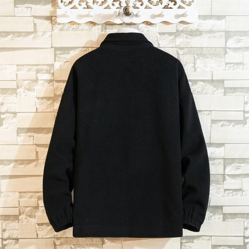 Men's Loose-Fit Wool Blend Coat