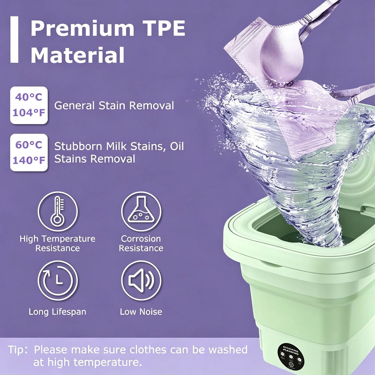 8L Foldable Portable Mini Washing Machine