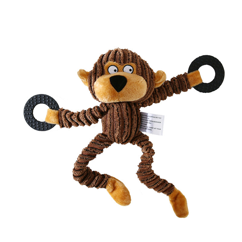 Pet Toy Donkey Shape Corduroy Chew For Dogs Puppy Squeaker