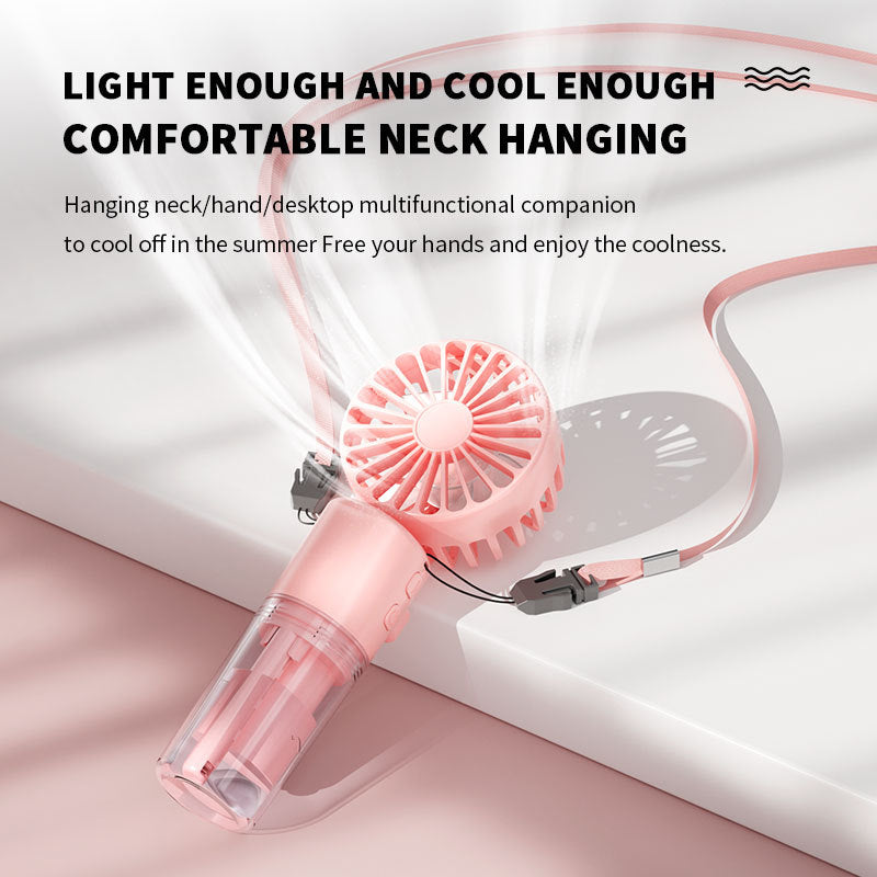 Portable Handheld Spray Fan 4-Speed Water Mist Summer Cooling