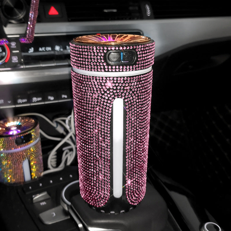 Luxury Diamond Car Humidifier LED Light Diffuser Auto Air
