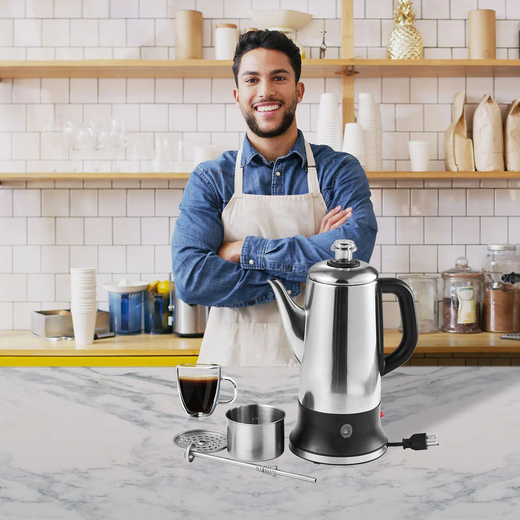 12-Cup Stainless Steel Electric Coffee Percolator