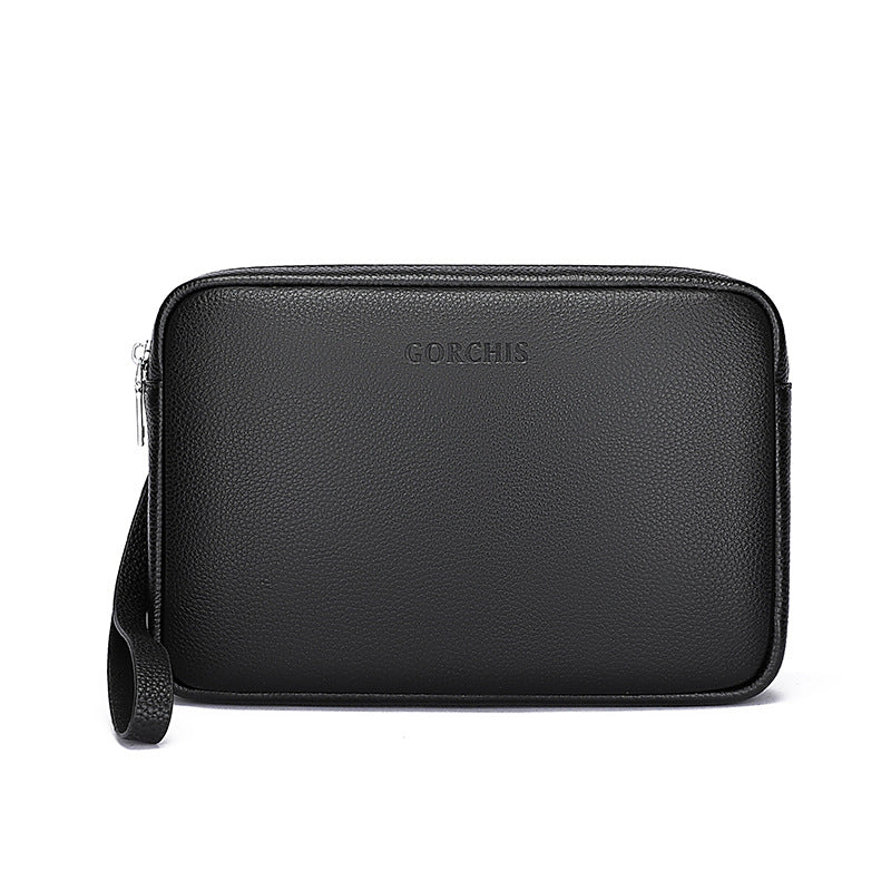 Men's Genuine Leather Clutch Bag — Large Capacity