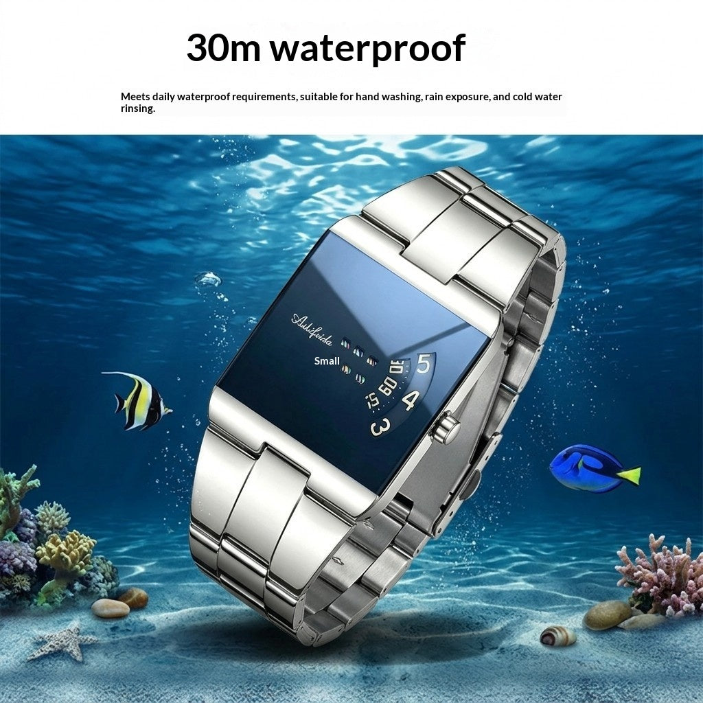 Square Stainless Steel Quartz Watch for Men