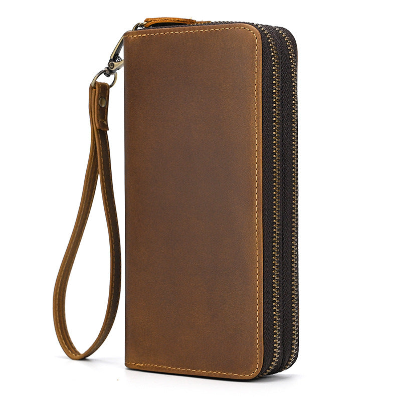 Men's Genuine Leather Long Wallet Clutch