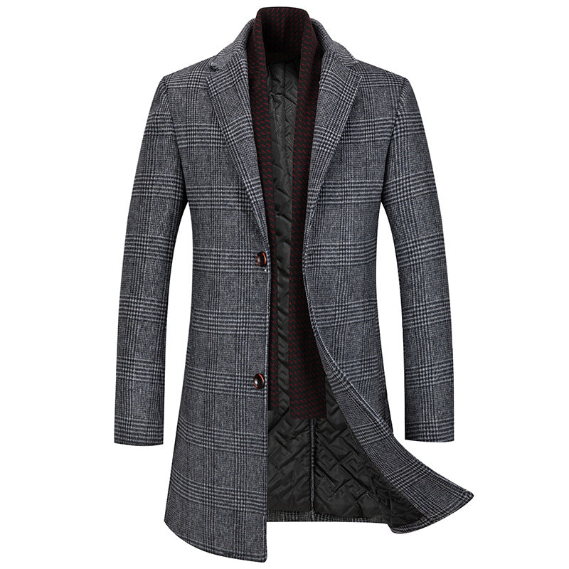 Men's Houndstooth Wool-Blend Overcoat