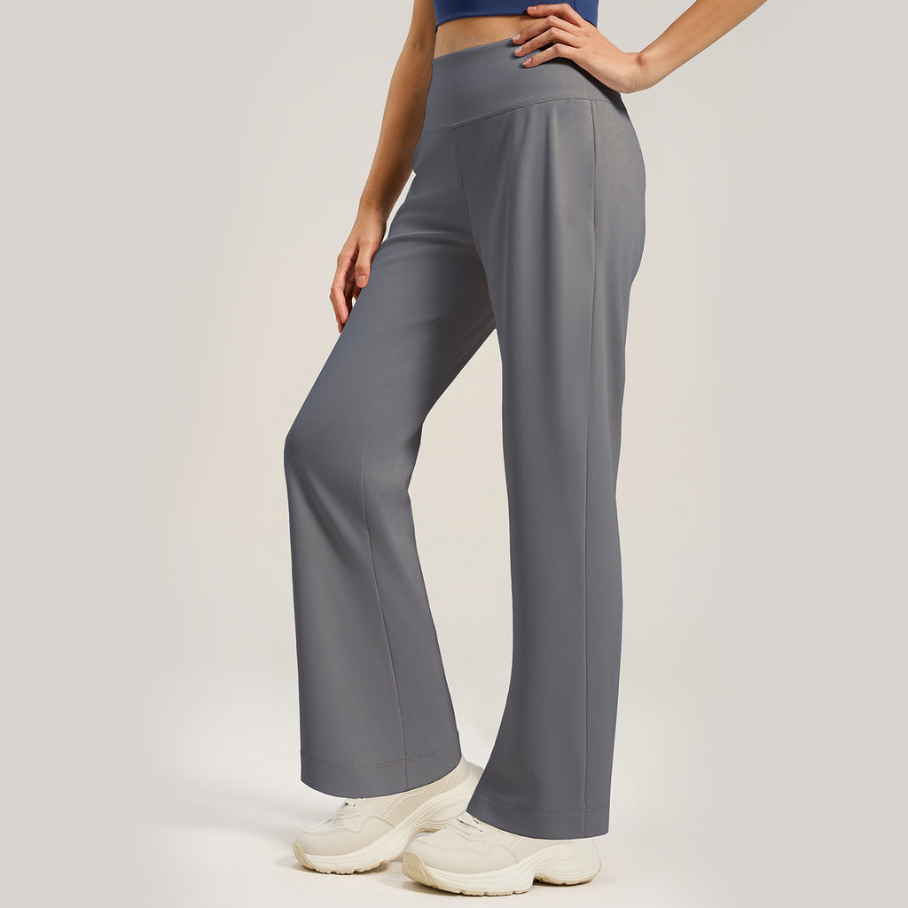 High-Waist Wide-Leg Yoga Pants with Back Pocket