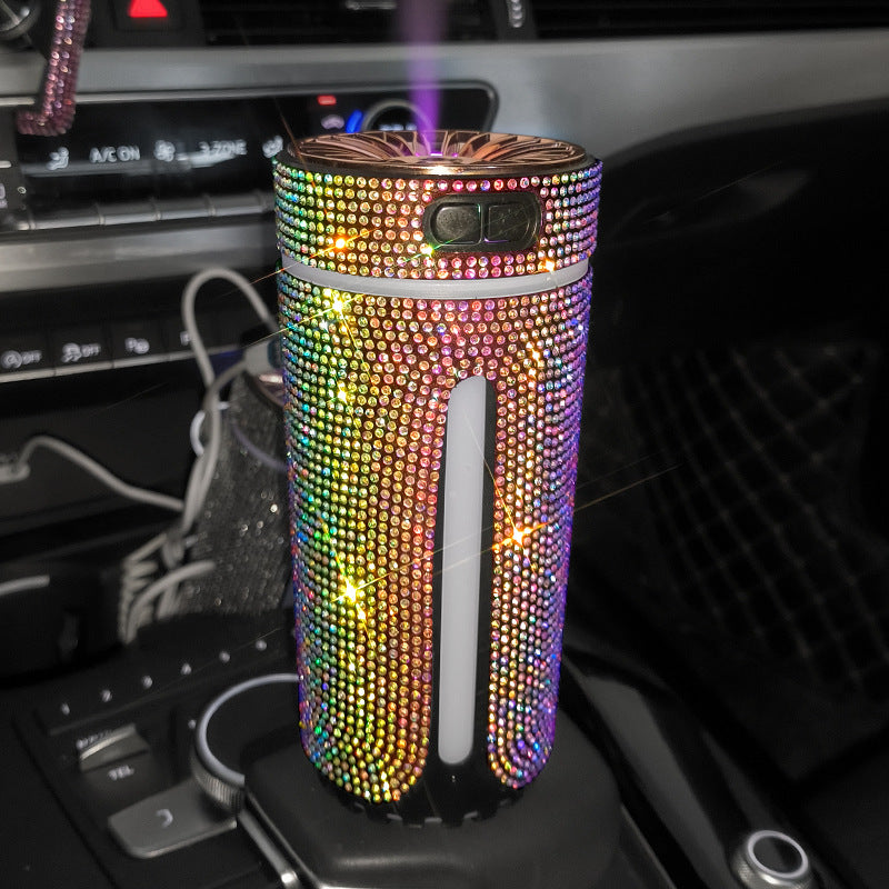Luxury Diamond Car Humidifier LED Light Diffuser Auto Air