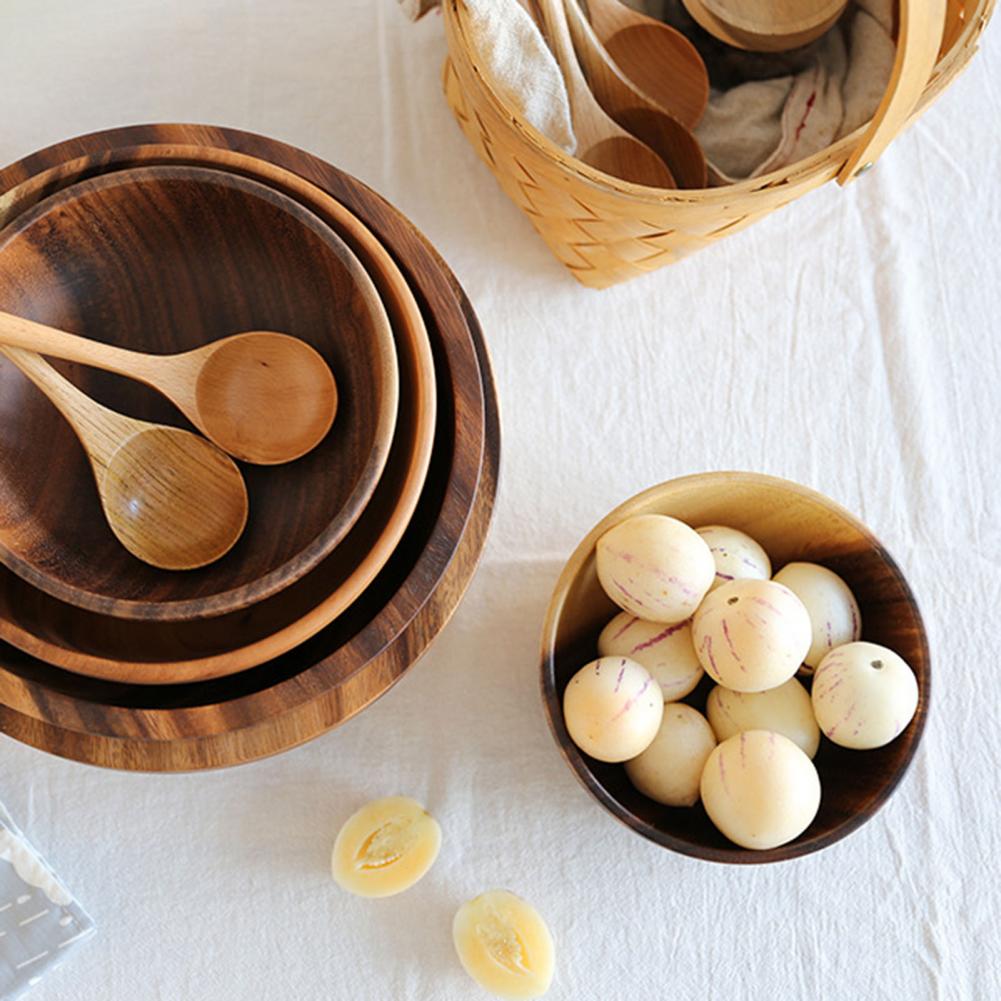 Kitchen Natural Wooden Bowl Household Fruit Salad For Home