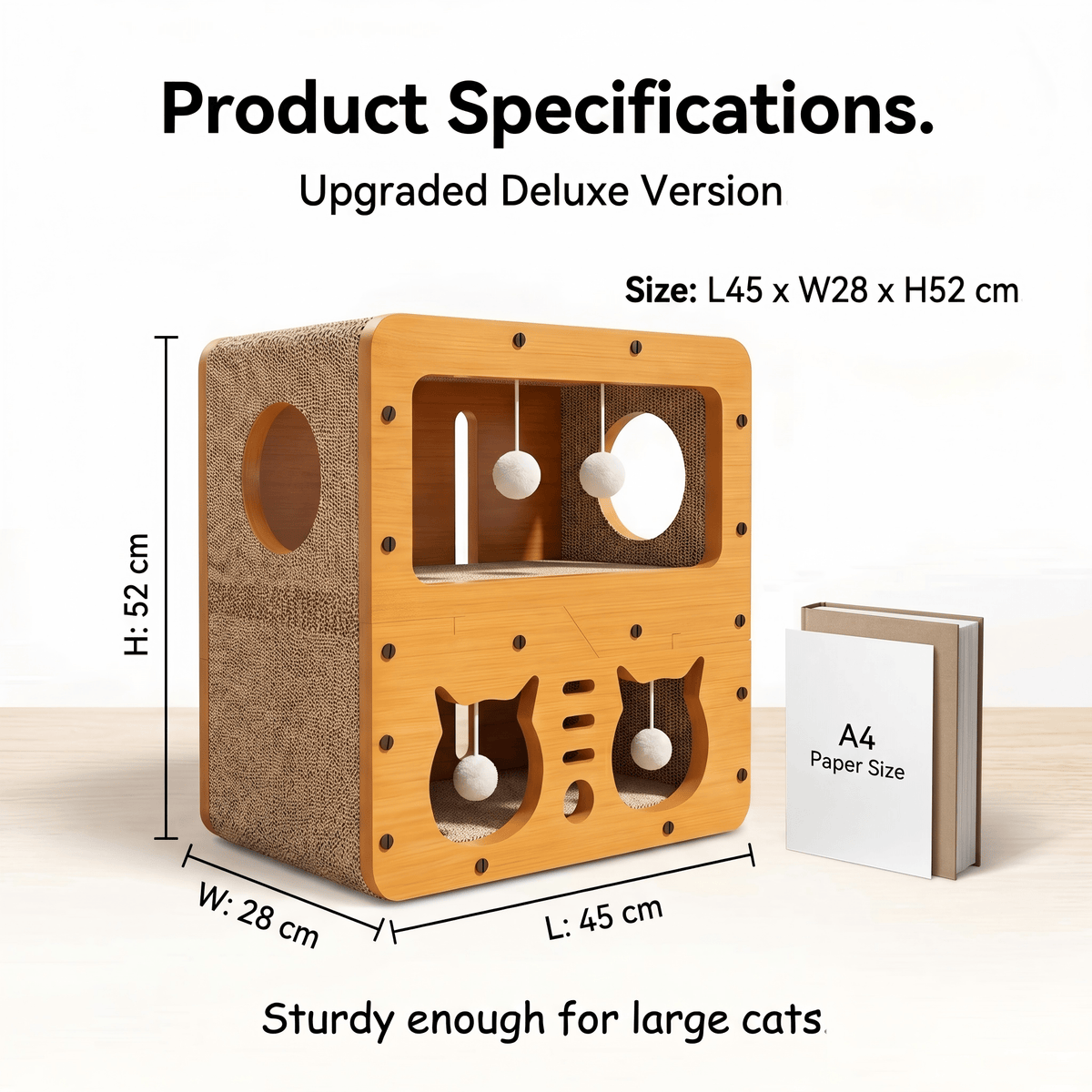 2-in-1 Cat Scratcher House – Double-Layer Cat Bed