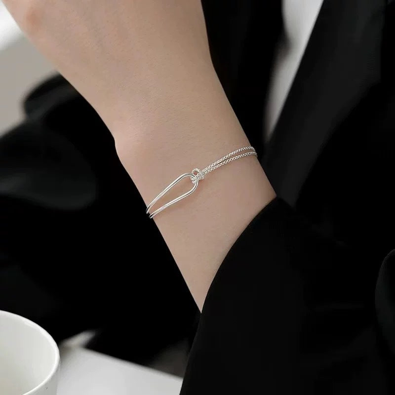 925 Sterling Silver Double Knot Bracelet