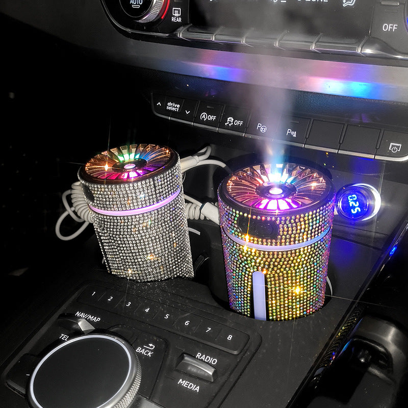 Luxury Diamond Car Humidifier LED Light Diffuser Auto Air