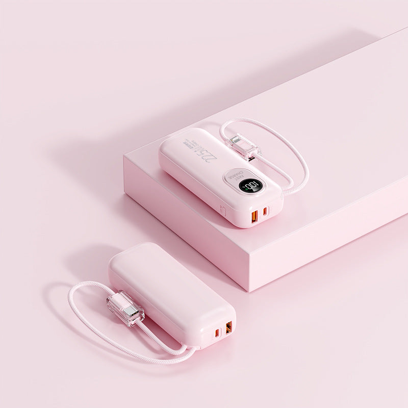 Power Bank with Digital Display & Built-in Cables
