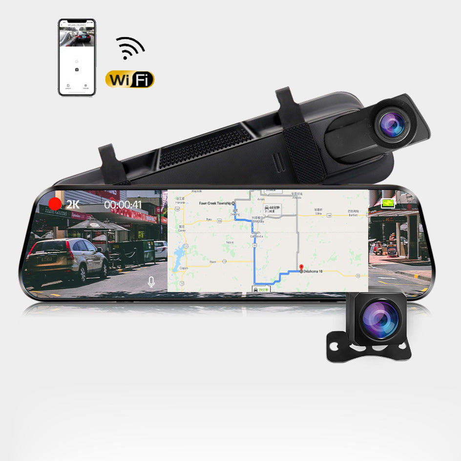 10-Inch Touchscreen Dash Cam — Front & Rear, WiFi, GPS, ADAS