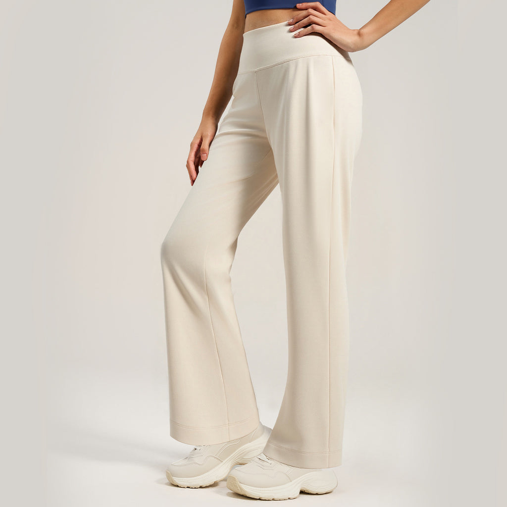 High-Waist Wide-Leg Yoga Pants with Back Pocket