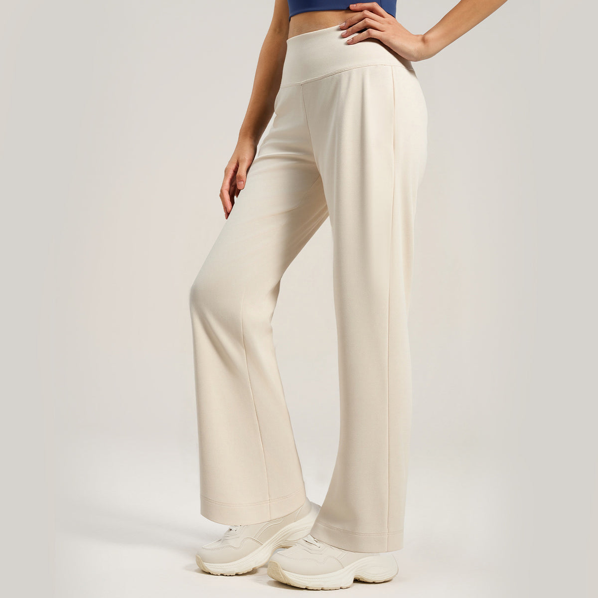 High-Waist Wide-Leg Yoga Pants with Back Pocket