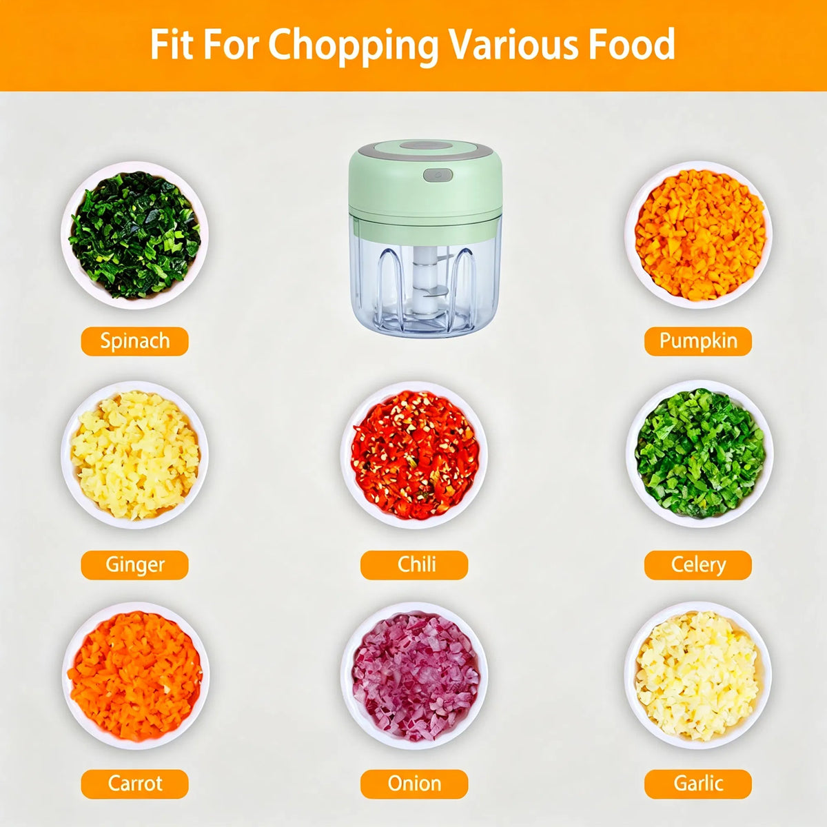Rechargeable Mini Electric Garlic Chopper