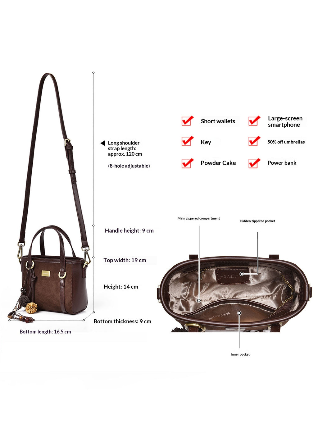 Women's Retro Small Bucket Crossbody Bag