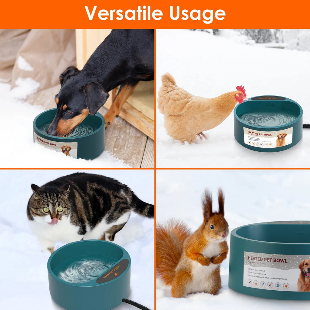 Heated Pet Water Bowl 74oz - Thermostatic Dog & Cat Water Dish