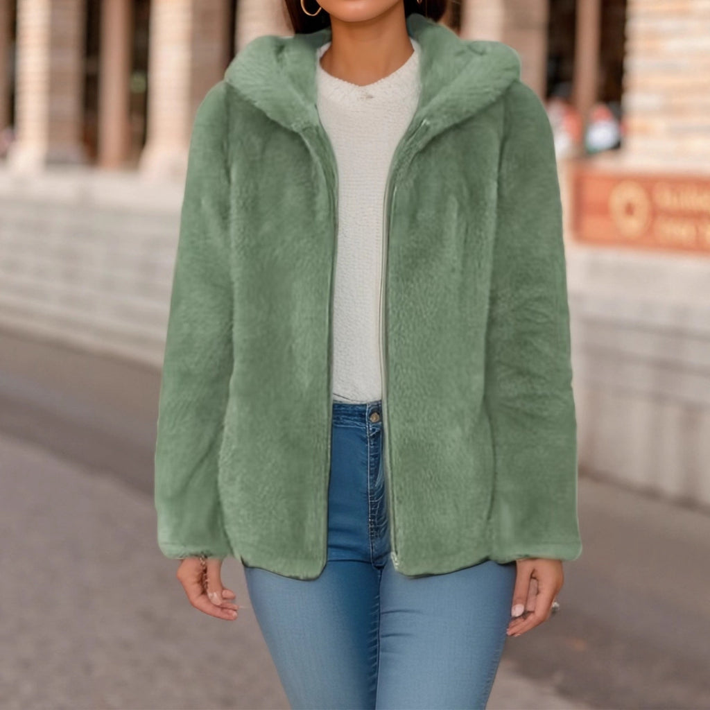 Women's Double-Sided Coral Fleece Hooded Jacket