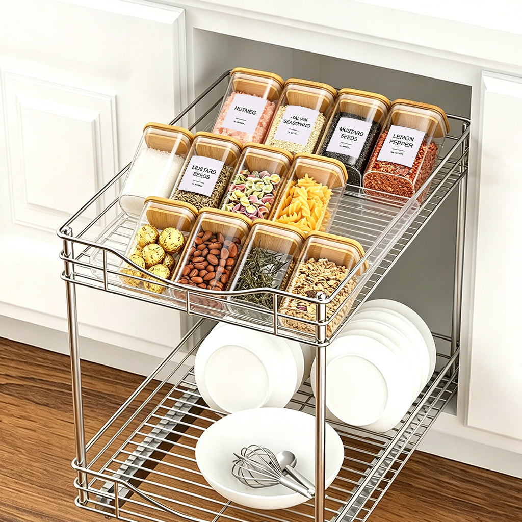 4-Tier Clear Spice Rack Organizer (Set of 4)