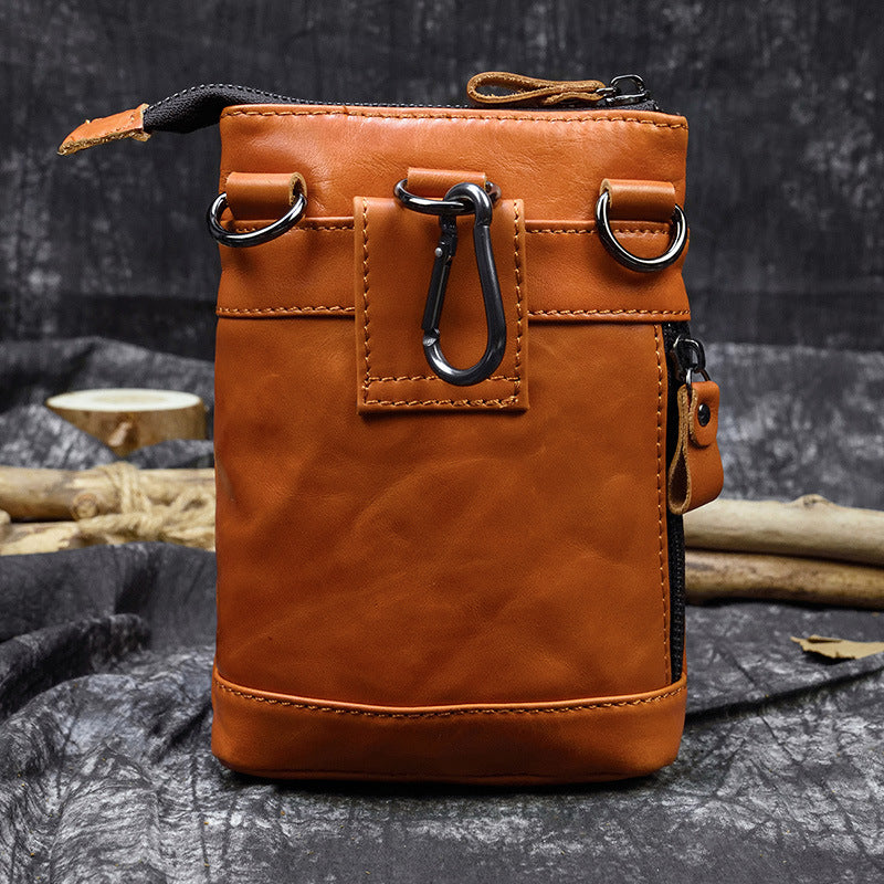 Crazy Horse Leather Belt Bag for Men