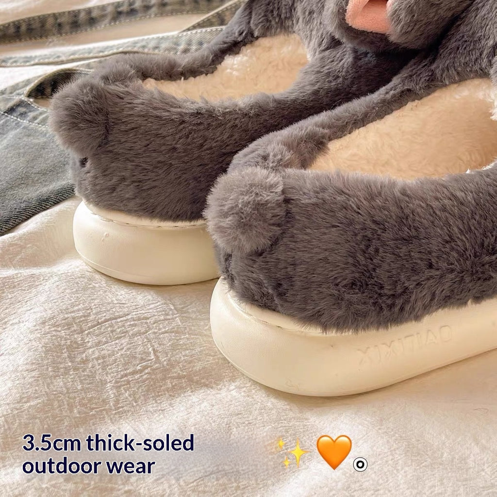 Fur-Lined Warm Cotton Slippers – Unisex