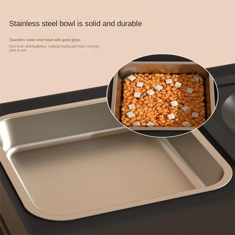 Dog Double Bowls Stainless Stand Adjustable Height Pets