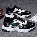 Black White Lace-up Sneakers Men Outdoor Breathable Csual Mesh