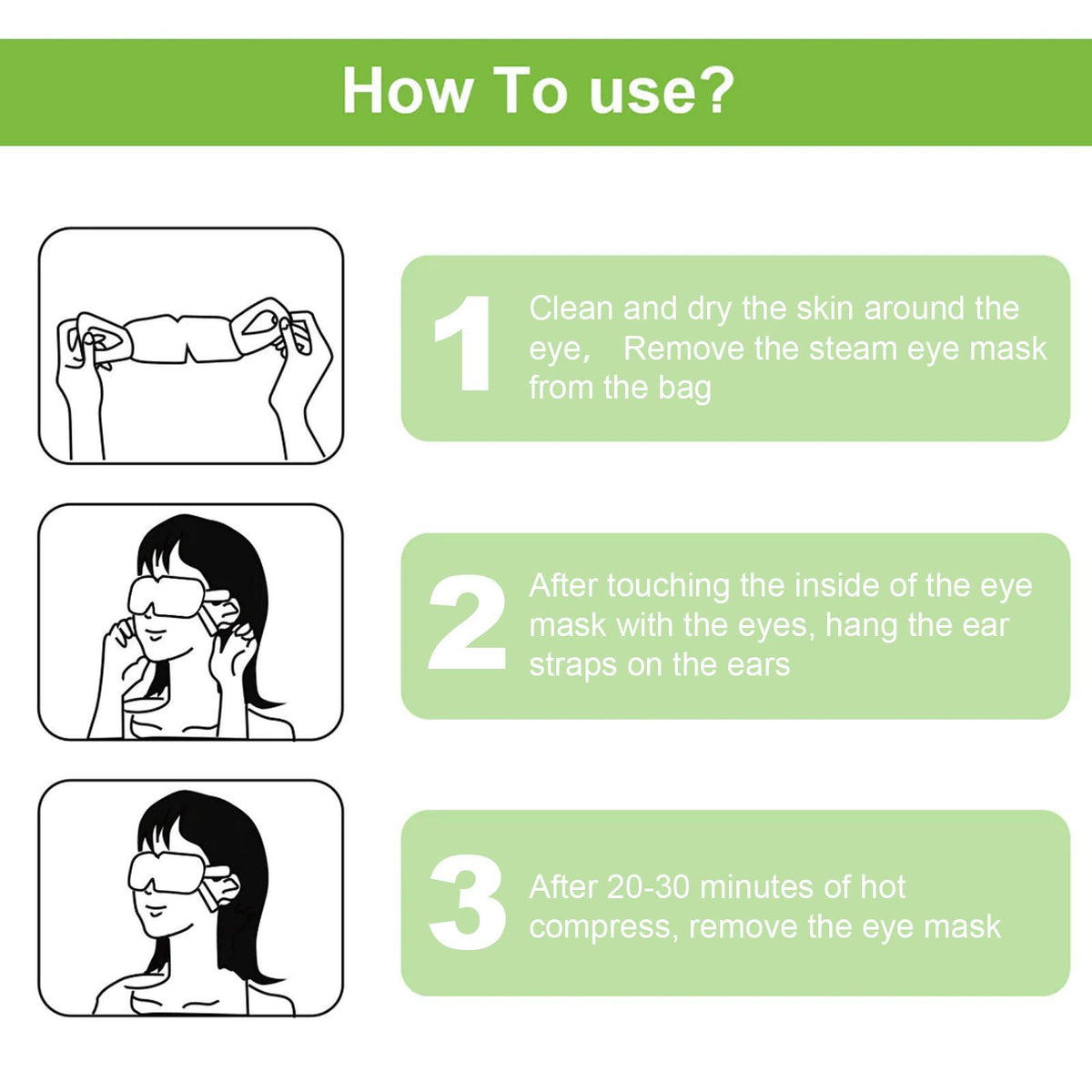 5PCS Steam Eye Mask, No Scent, Self-Heating SPA Relieve Strain