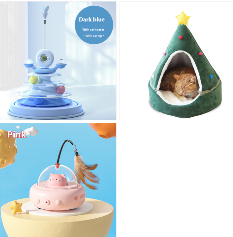 Smart Electric UFO Cat Teaser Toy with Bell