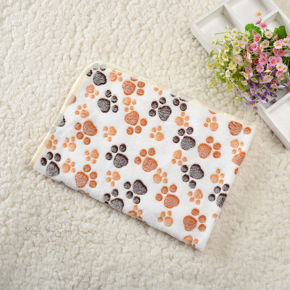 3-Pack Soft Plush Paw Print Pet Blankets — Washable